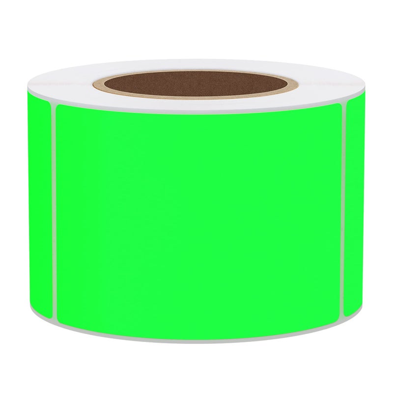 Hybsk 2x3 Inch 300pcs Fluorescent Green Sticker Rectangle Blank Color Coding Neon Labels for Office Organization Shipping Warehouse Labeling (Fluorescent Green) - Image 1